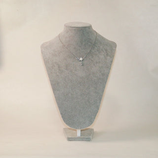 Mother of Pearl Flower Drop Necklace in S999 Fine Silver