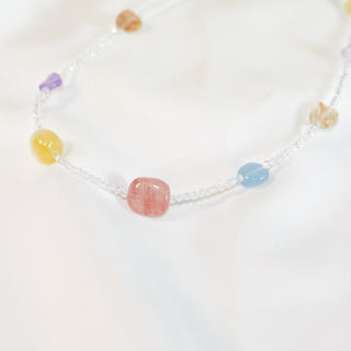 Pastel Multi-Gemstone Beaded Necklace