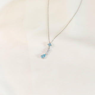 Blue Tears Sterling Silver Teardrop Drop Necklace