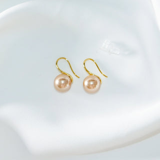 Gold Plated Pearl Drop Earrings 10mm