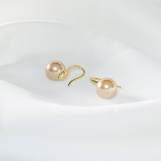 Gold Plated Pearl Drop Earrings 10mm