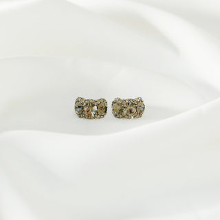 Crystal C-Ring Stud Earrings 925 Silver Post