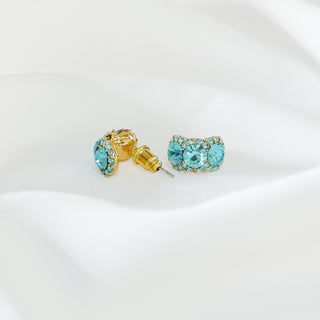 Crystal C-Ring Stud Earrings 925 Silver Post