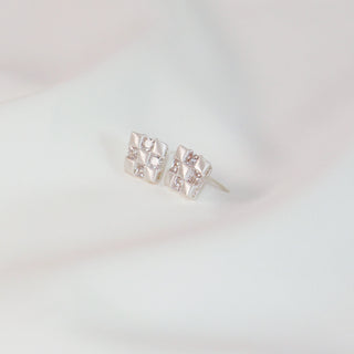 Prue White Geometric Square Cubic Zirconia Stud Earrings