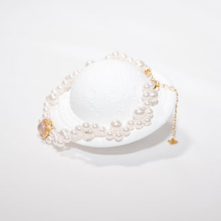 Pink Chalcedony & Pearl Jewelry Set | Necklaces, Bracelets & Ring