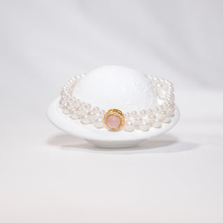 Pink Chalcedony & Pearl Jewelry Set | Necklaces, Bracelets & Ring
