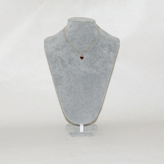 Double-Sided Red & White Shell Heart Necklace or Earrings with CZ, Gold Tone