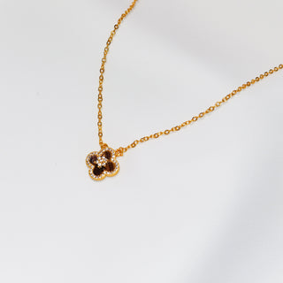 Sunset Glow Brown Clover Necklace, Stud Earrings & Bracelet
