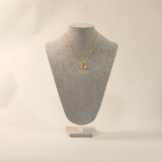 Gold-Plated CZ Floral Gourd Necklace & Stud Earrings Set