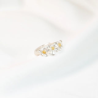 Prue White Gardenia Flower 925 Sterling Silver Jewelry
