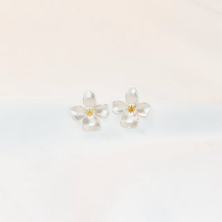 Prue White Gardenia Flower 925 Sterling Silver Jewelry