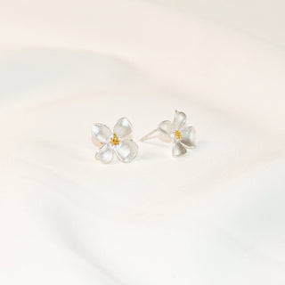 Prue White Gardenia Flower 925 Sterling Silver Jewelry