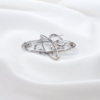 925 Sterling Silver Galaxy Saturn Pearl Brooch Pin