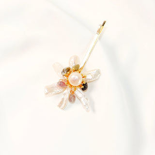 Multicolour Bead Freshwater Baroque Pearl Flower Hair Pin