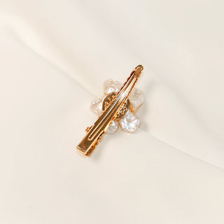 Peach Pearl Cluster Freshwater Baroque Flower Hair Clip