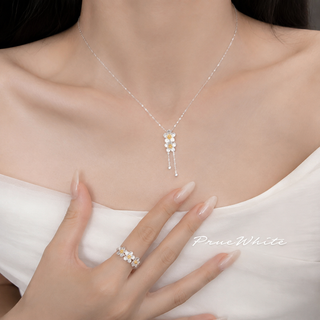 Prue White Gardenia Flower 925 Sterling Silver Jewelry