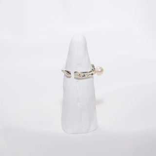 Freshwater Pearl Silver Plated Adjustable Ring