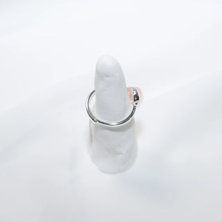 Pink Quartz Ring in 925 Sterling Silver – Minimalist Oval Stone