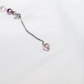 Amethyst CZ & Pearl Slide Bracelet in Silver