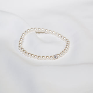 4mm Pearl Bracelet with Cubic Zirconia Accent