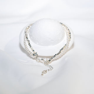 Silver Plated Double Layer Pearl Bracelet