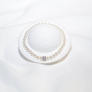 4mm Pearl Bracelet with Cubic Zirconia Accent