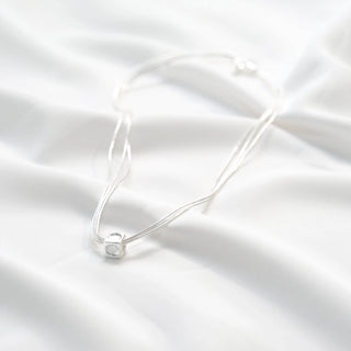 S925 Sterling Silver Matte Cube Necklace