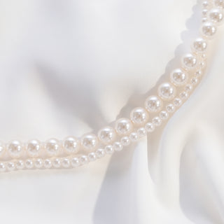 Double Strand Pearl Necklace with Vintage Gold Clasp