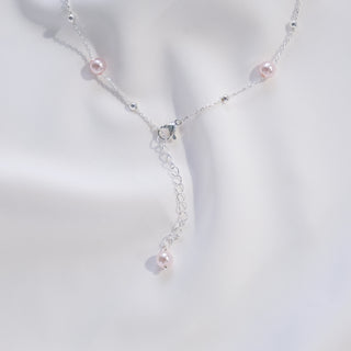 Rose Pink Pearl & Sterling Silver Necklace – Elegant Drop Pendant