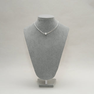 S925 Sterling Silver Matte Cube Necklace