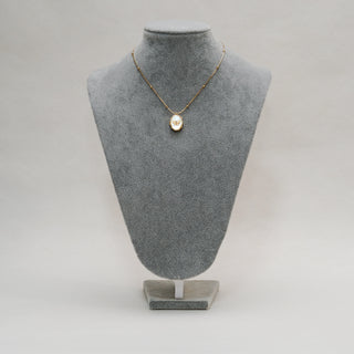 Gold Butterfly Locket Necklace  | Mother of Pearl Pendant with Photo Insert