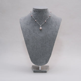 Rose Pink Pearl & Sterling Silver Necklace – Elegant Drop Pendant