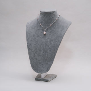 Rose Pink Pearl & Sterling Silver Necklace – Elegant Drop Pendant