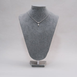 Natural Freshwater Pearl Knot Necklace in Sterling Silver