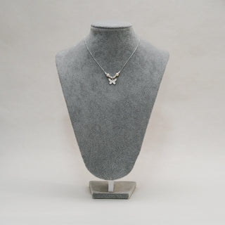 S925 Sterling Silver Butterfly Necklace with Pearls & Chain