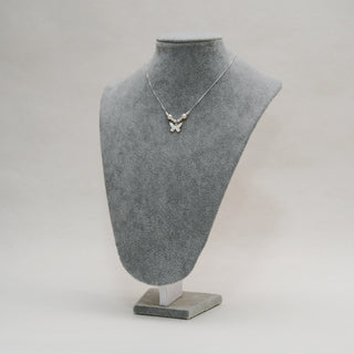 S925 Sterling Silver Butterfly Necklace with Pearls & Chain