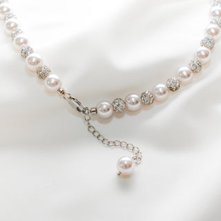 Romantic Pearl & Zircon Necklace Bracelet Set